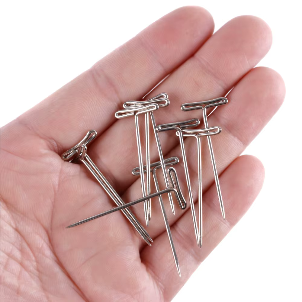 100pcs T-PINS (32mm) Pour Perruque Sur Mousse Tête Style T Pin illac