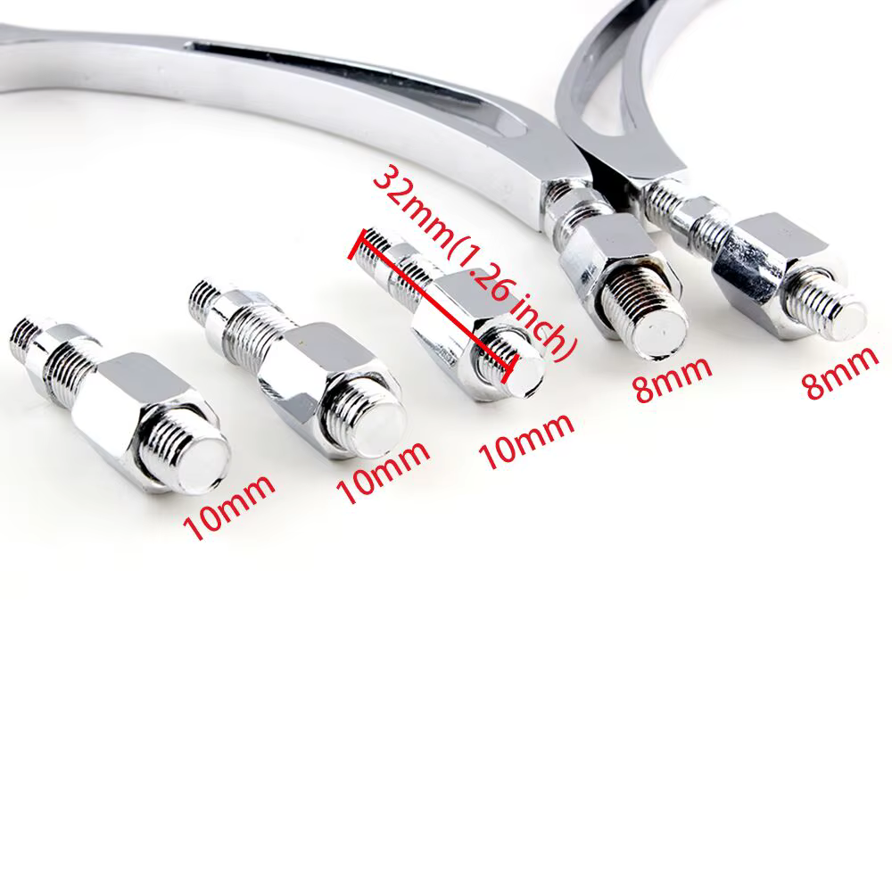 Mini rétroviseurs latéraux chromés personnalisés en forme de larme pour moto, vélo de sport de rue, croiseur Chopper, Harley Sportster Softail XL