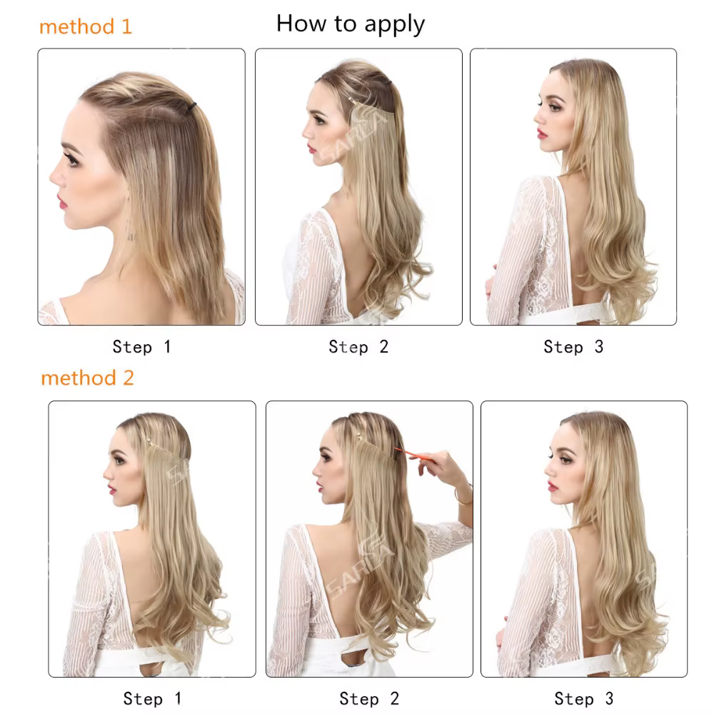 Extensions de cheveux synthétiques sans Clip