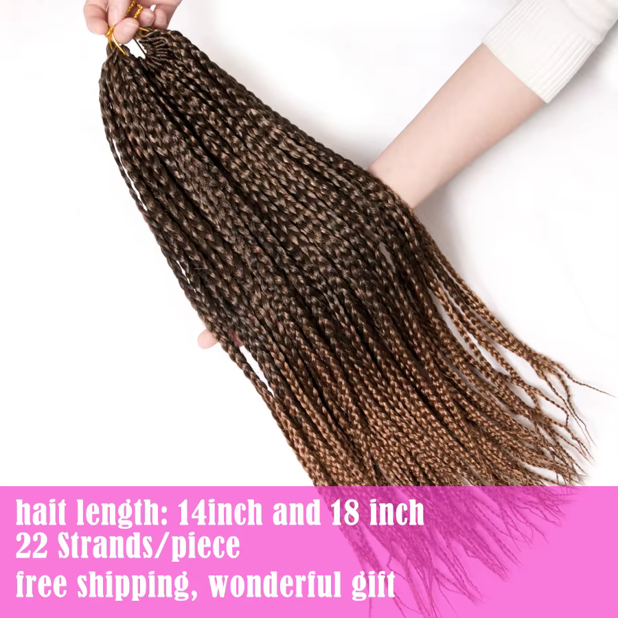 VERVES boîte tresses cheveux synthétiques 14 pouces et 18