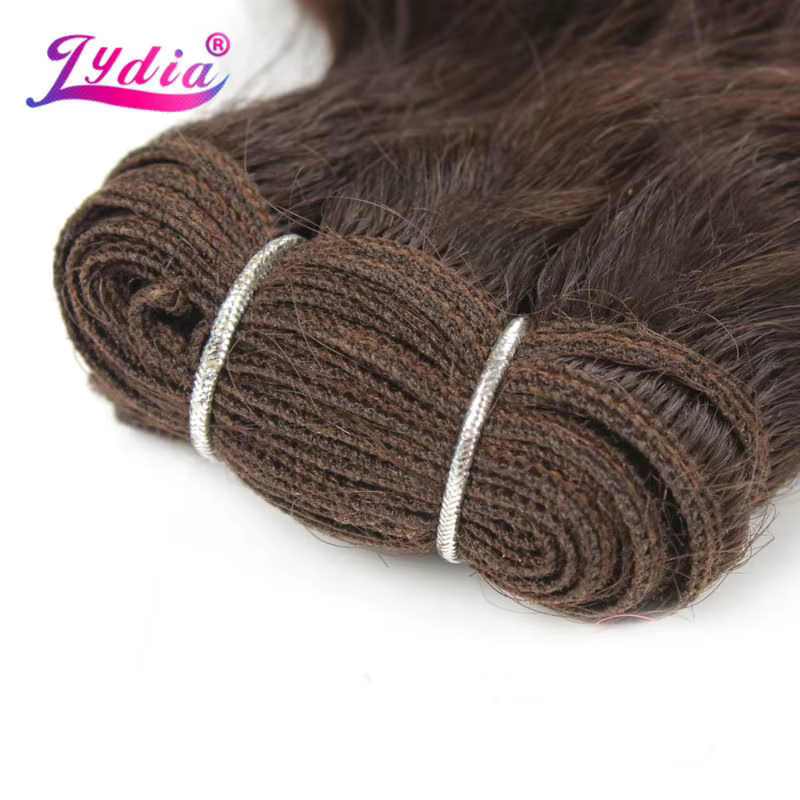 Lydia-Extensions de Cheveux Synthétiques Longs et Ondulés