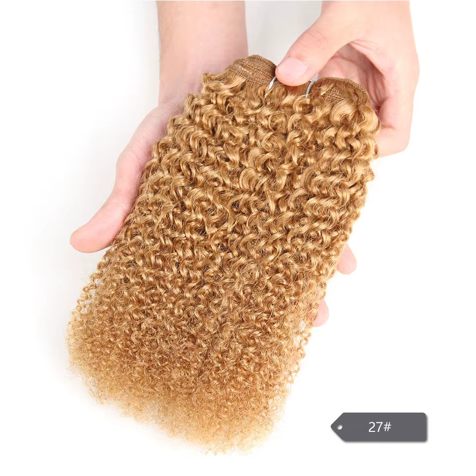 Tissage en Lot Brésilien Naturel Remy Crépu et Bouclé, Extensions Capillaires Afro Élégantes, Couleur Rouge #27 #30, 1 Pièce Uniquement, Livraison Gratuite
