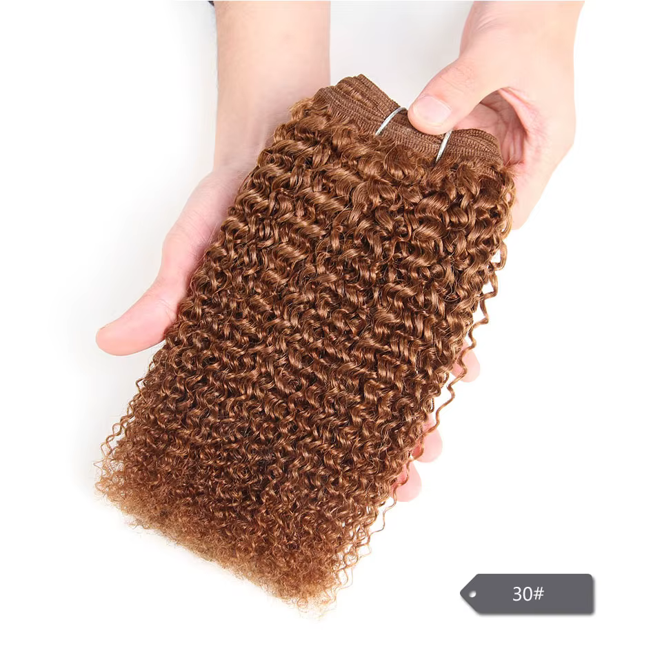 Tissage en Lot Brésilien Naturel Remy Crépu et Bouclé, Extensions Capillaires Afro Élégantes, Couleur Rouge #27 #30, 1 Pièce Uniquement, Livraison Gratuite