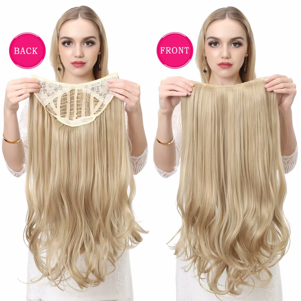 SARLA u-part synthétique pince dans l'extension de cheveux longs épais bouclés naturel blond Flase cheveux postiches pour les femmes résistant à la chaleur