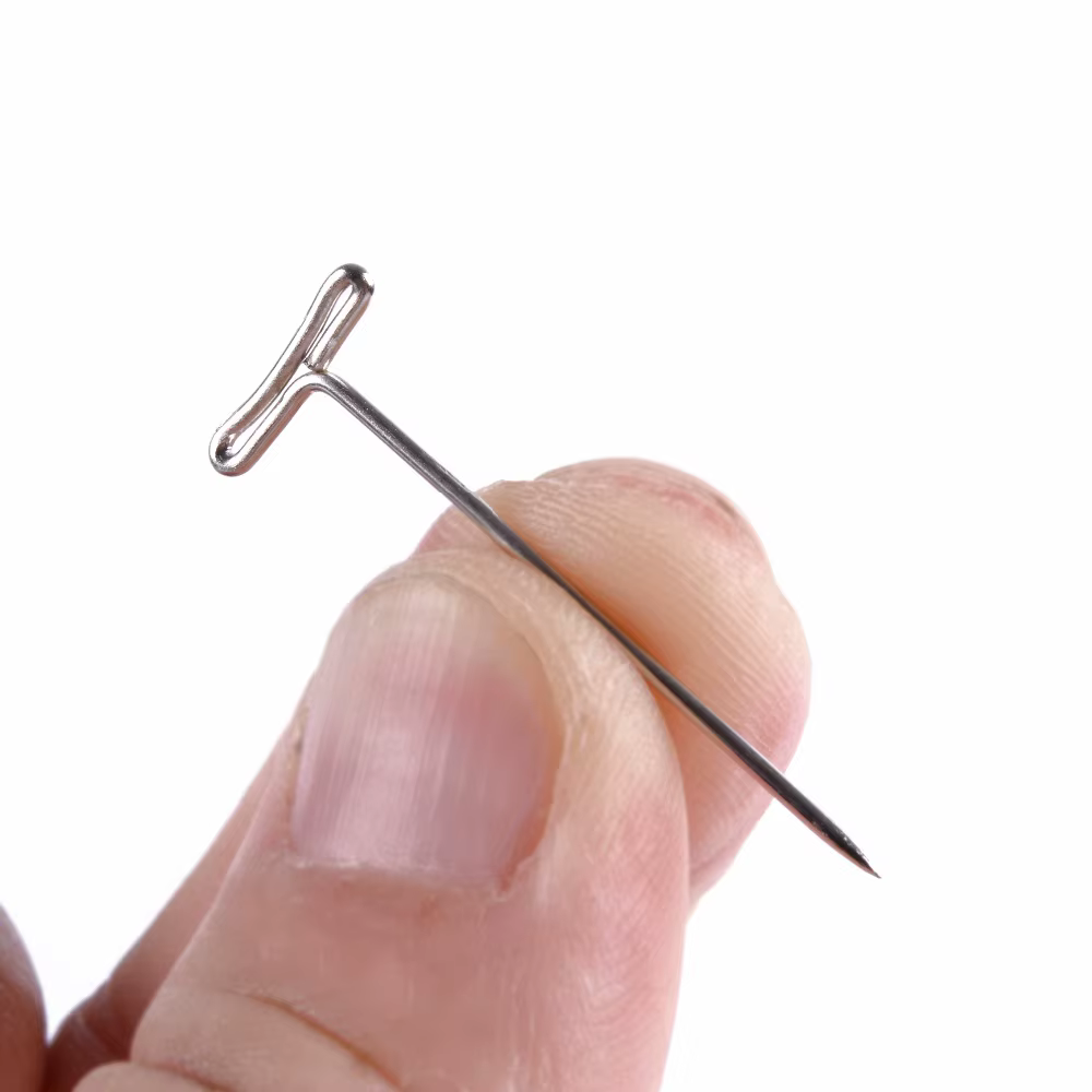 100pcs T-PINS (32mm) Pour Perruque Sur Mousse Tête Style T Pin illac