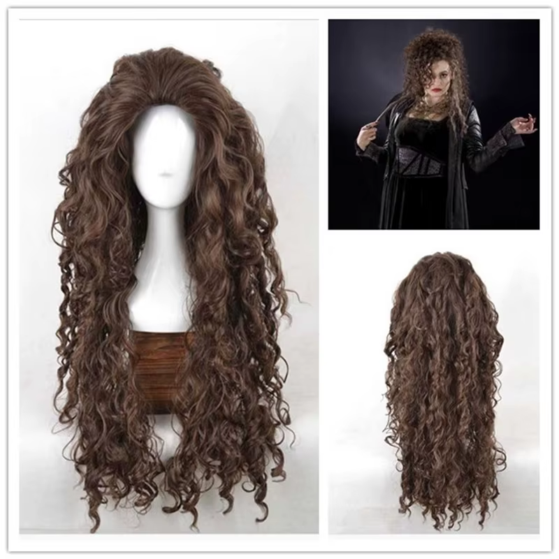 Perruques Synthétiques sulfet Ondulées Brun pour Costume de Cosplay