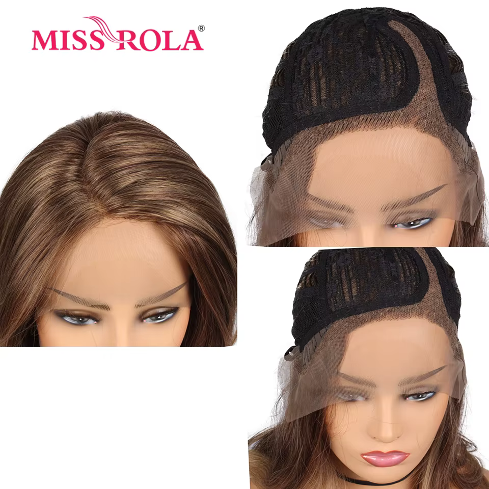 Miss Rola-Perruque synthétique longue ondulée pour femmes noires