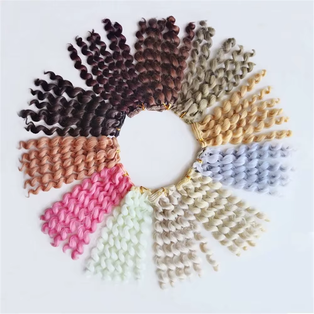1 pièce Extensions de cheveux bouclés à visser 20*100cm pour toutes les poupées