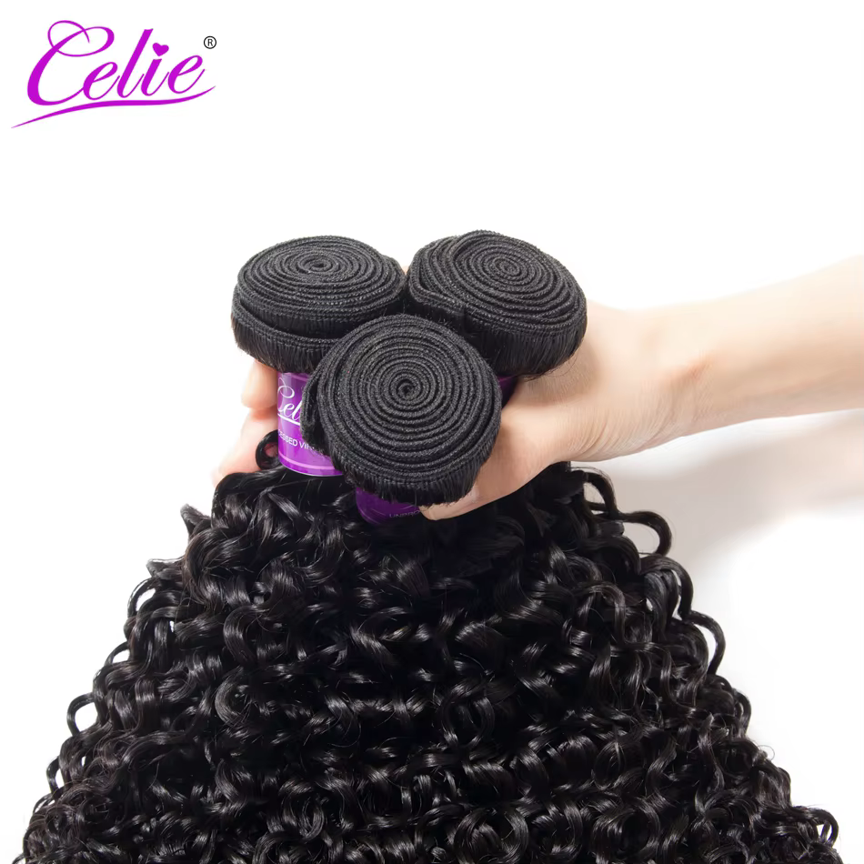Tissage en lot brésilien Remy naturel bouclé noir-Celie