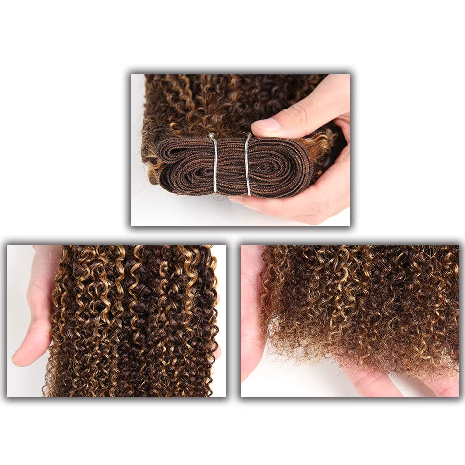 Élégant Afro crépus armure cheveux bouclés 1 pièce seulement Ombre brésilien