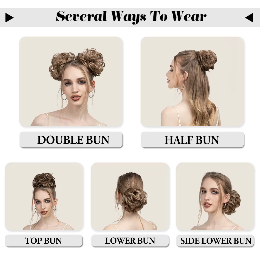 Extensions de Chignon synthétiques bouclés en désordre