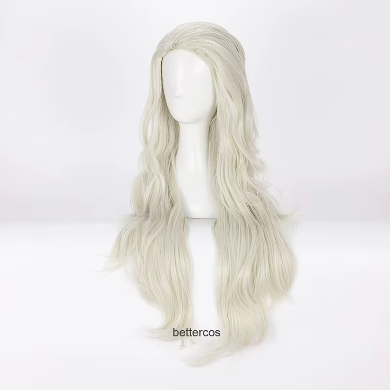 Perruques de cosplay princesse Elsa, cheveux synthétiques longs bouclés dorés légers, bonnet de perruque, degré de chaleur