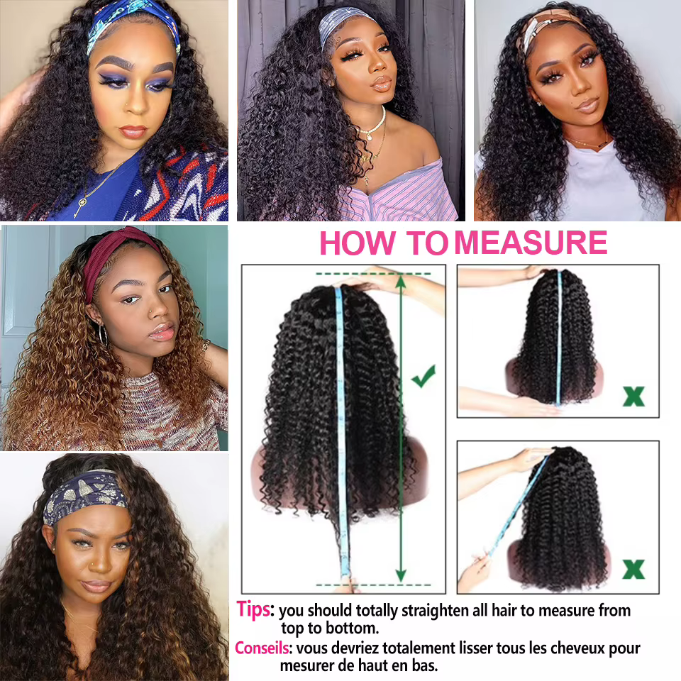 Beaufox vague d'eau bandeau perruque perruques de cheveux humains pour les femmes noires écharpe brésilienne faite à la