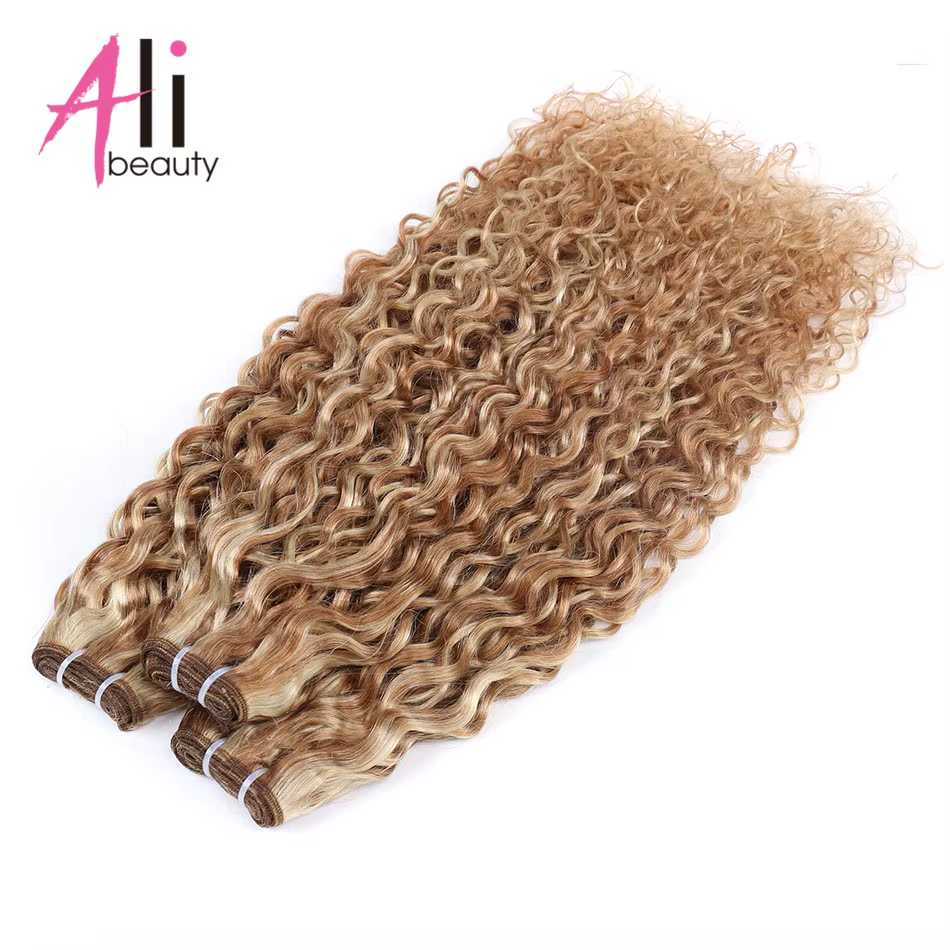 Ali-beauté # P27/613 paquets de vague d'eau Extensions de cheveux humains Remy trame