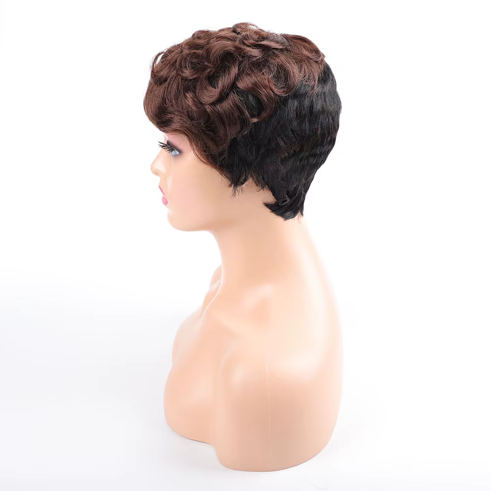 Perruques courtes pour femmes cheveux bouclés coupe courte perruque synthétique de haute qualité Afro femme artificielle faux Extensions d'usine originales