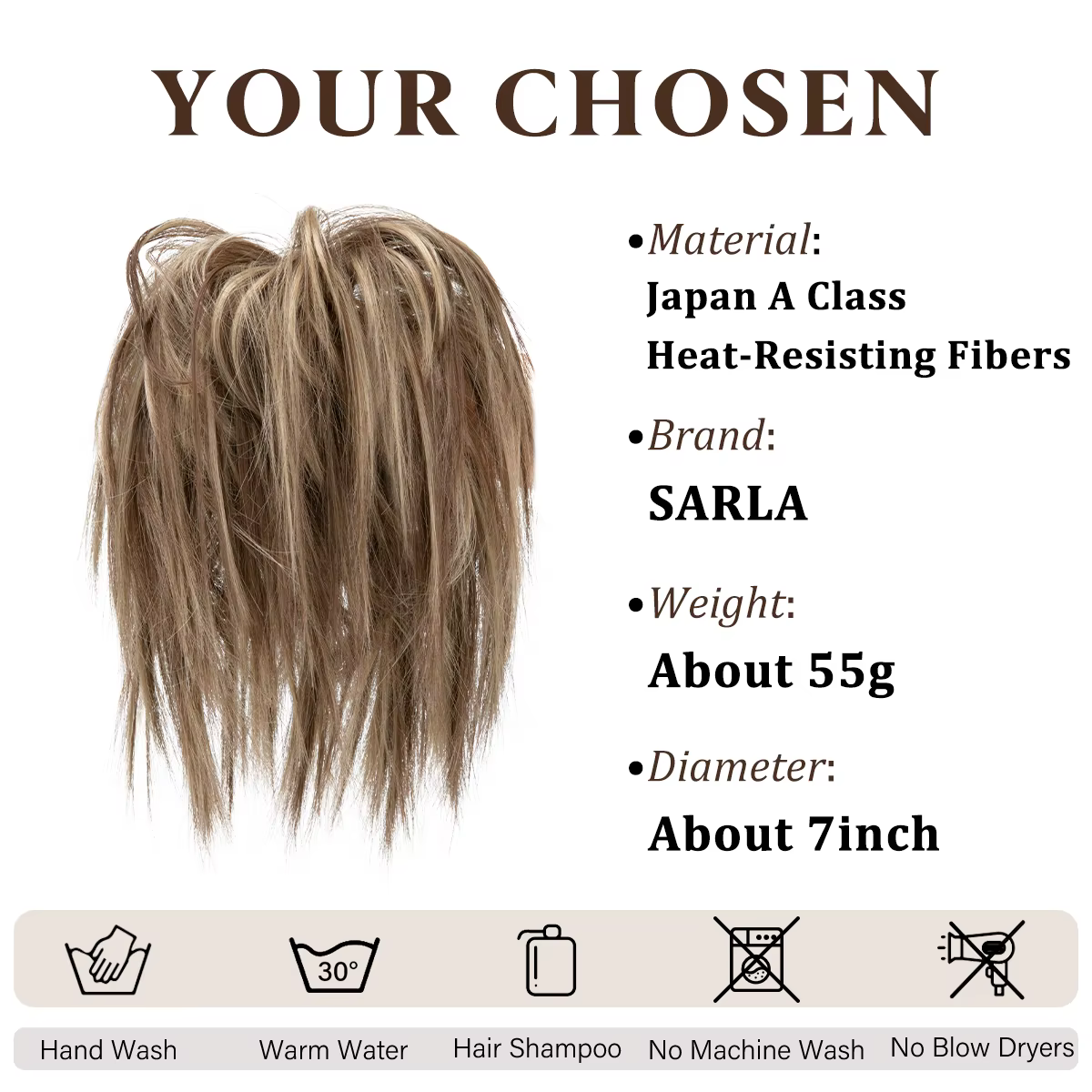 Faux cheveux synthétiques Chignon en désordre