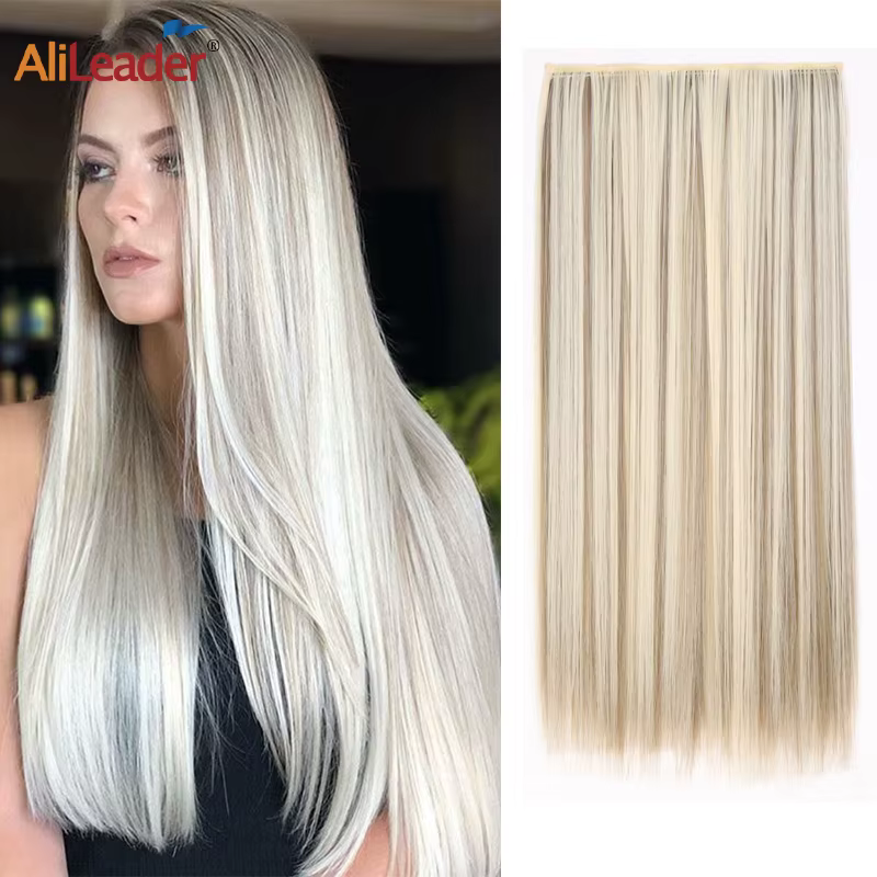 Alileader pince synthétique dans l'extension de cheveux brun