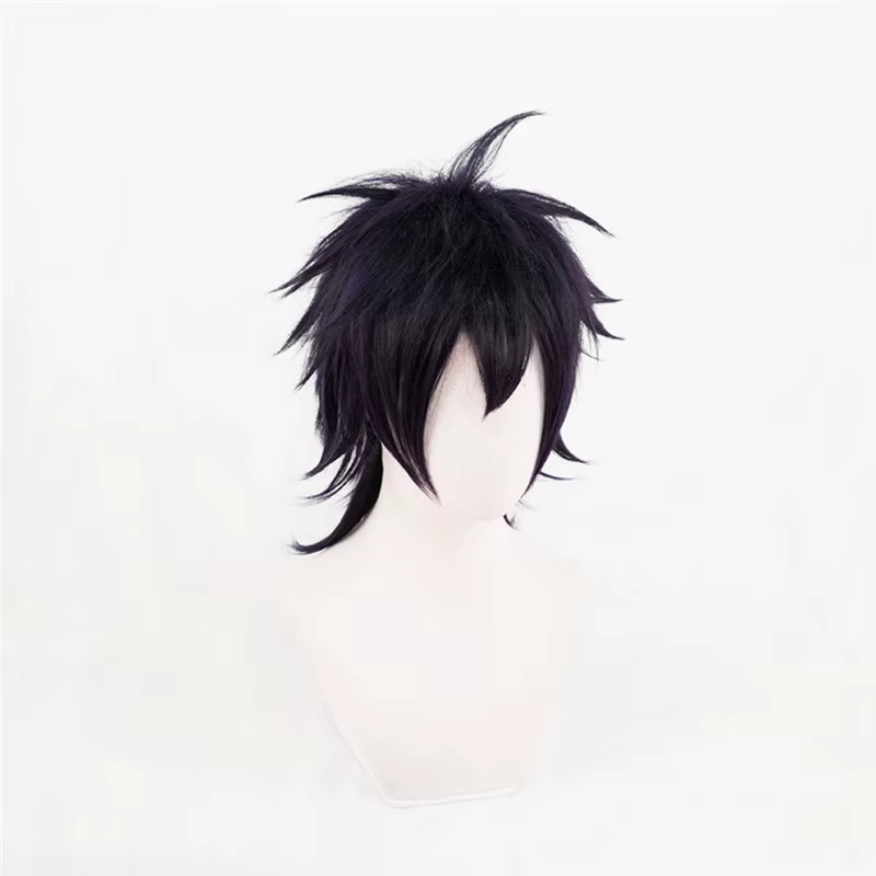 JOJO's Bizarre Adventure Narancia Ghirga Cosplay perruque violet foncé avec bandeau cheveux fibre résistante à la