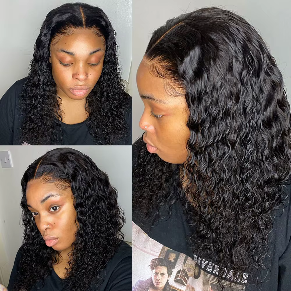 Curly Bob Human Hair Wigs 13x4 Lace Closure Wig 180% Short Bob Pixie Cut Kinky