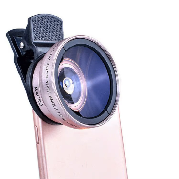 Objectif de téléphone portable à 2 fonctions, grand Angle 0,45x et objectif de caméra Macro HD 12,5x universel pour iPhone, téléphone Android, Smartphone