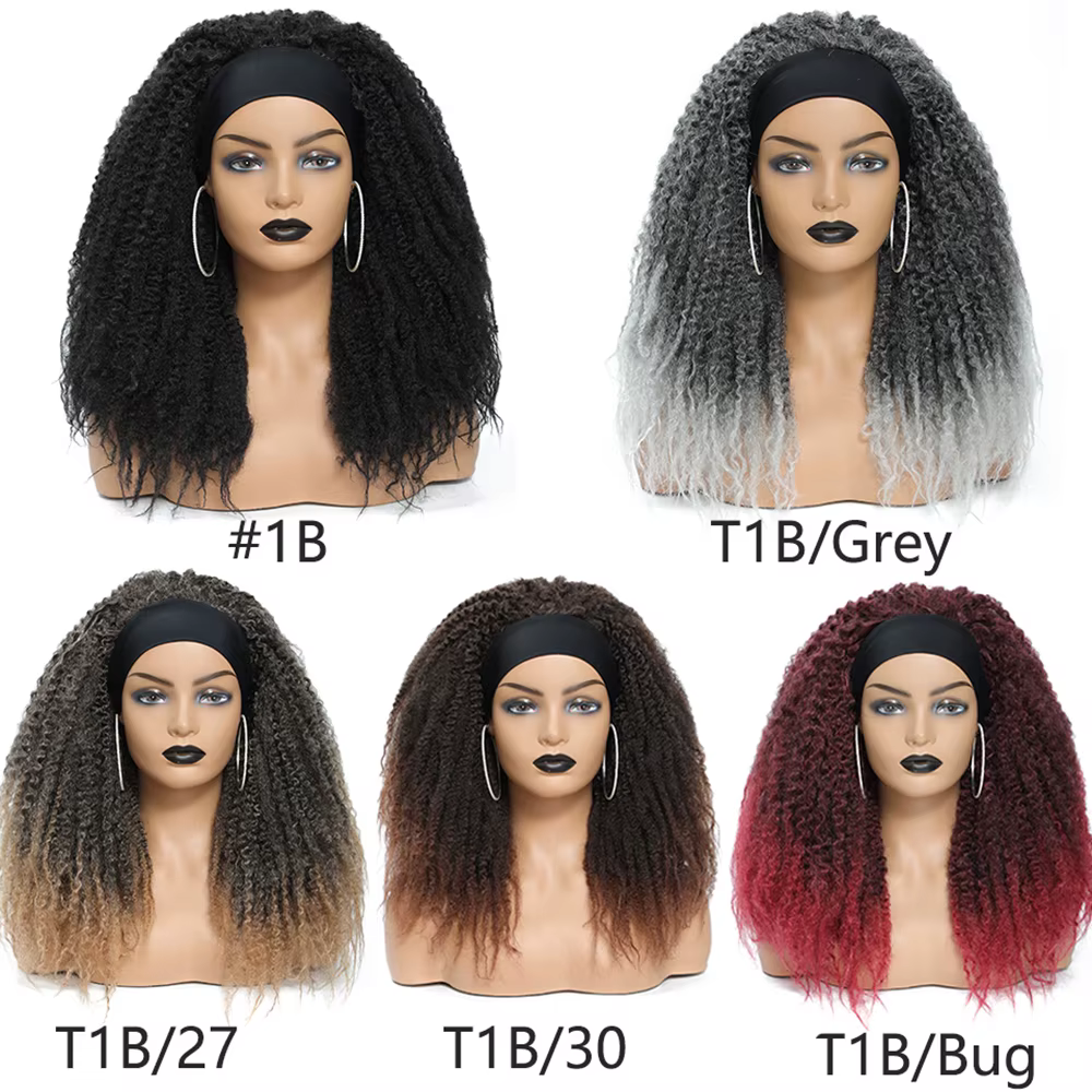 Wakego Afro crépus Marley torsion perruque noir Ombre brun cheveux