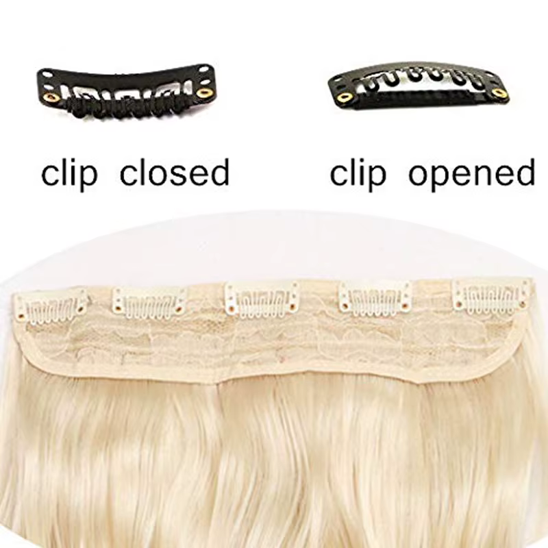 MERISIHAIR 32 pouces Extensions de cheveux synthétiques une pièce 5 Clips longue droite haute température fibre noir brun postiche