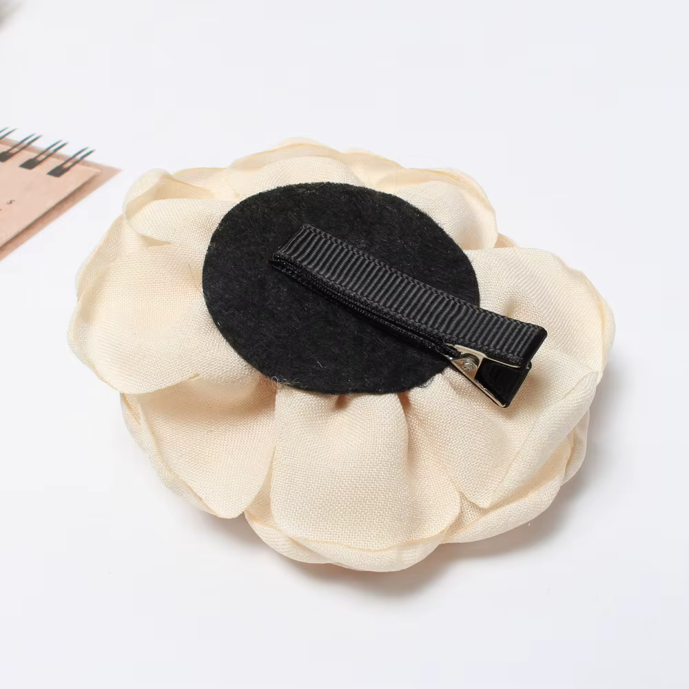 Pinces à cheveux en tissu à fleurs roses pour femmes et filles