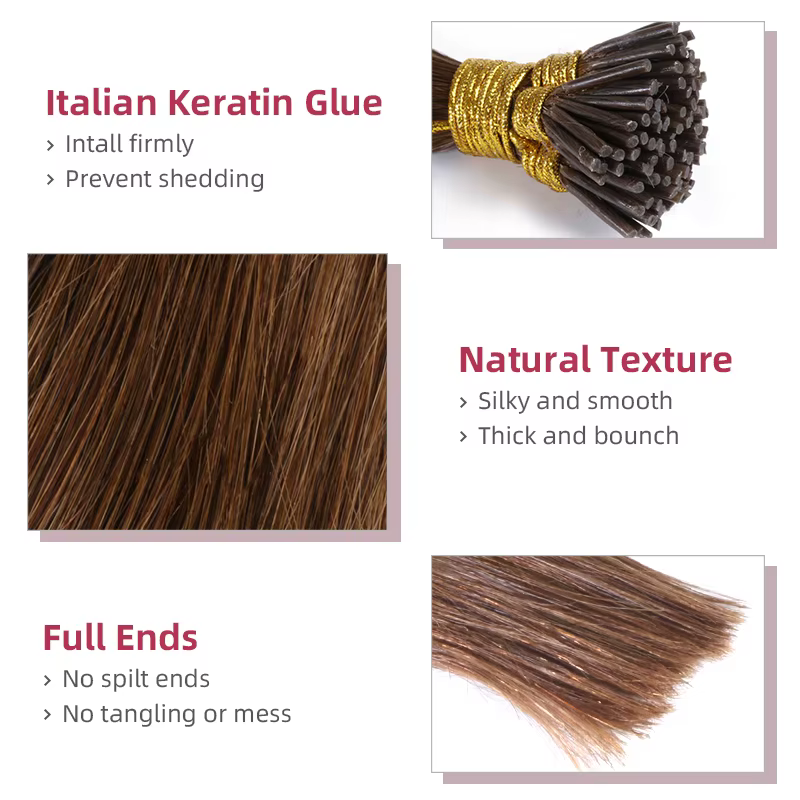 Extensions de cheveux humains ITIP lisses