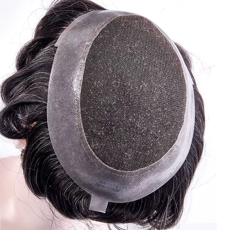 Perruque Naturelle Ondulée Indienne pour Homme