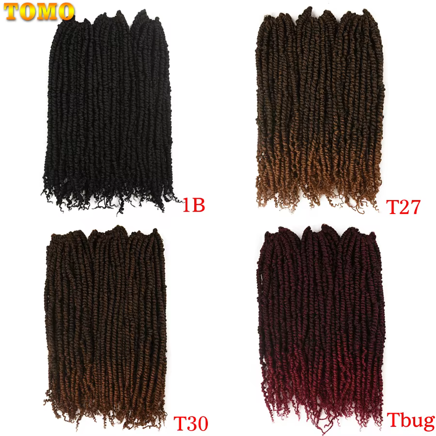 TOMO Twist Crochet cheveux synthétiques pré-bouclés Passion torsion 12 brins longs bohème tressage Extensions