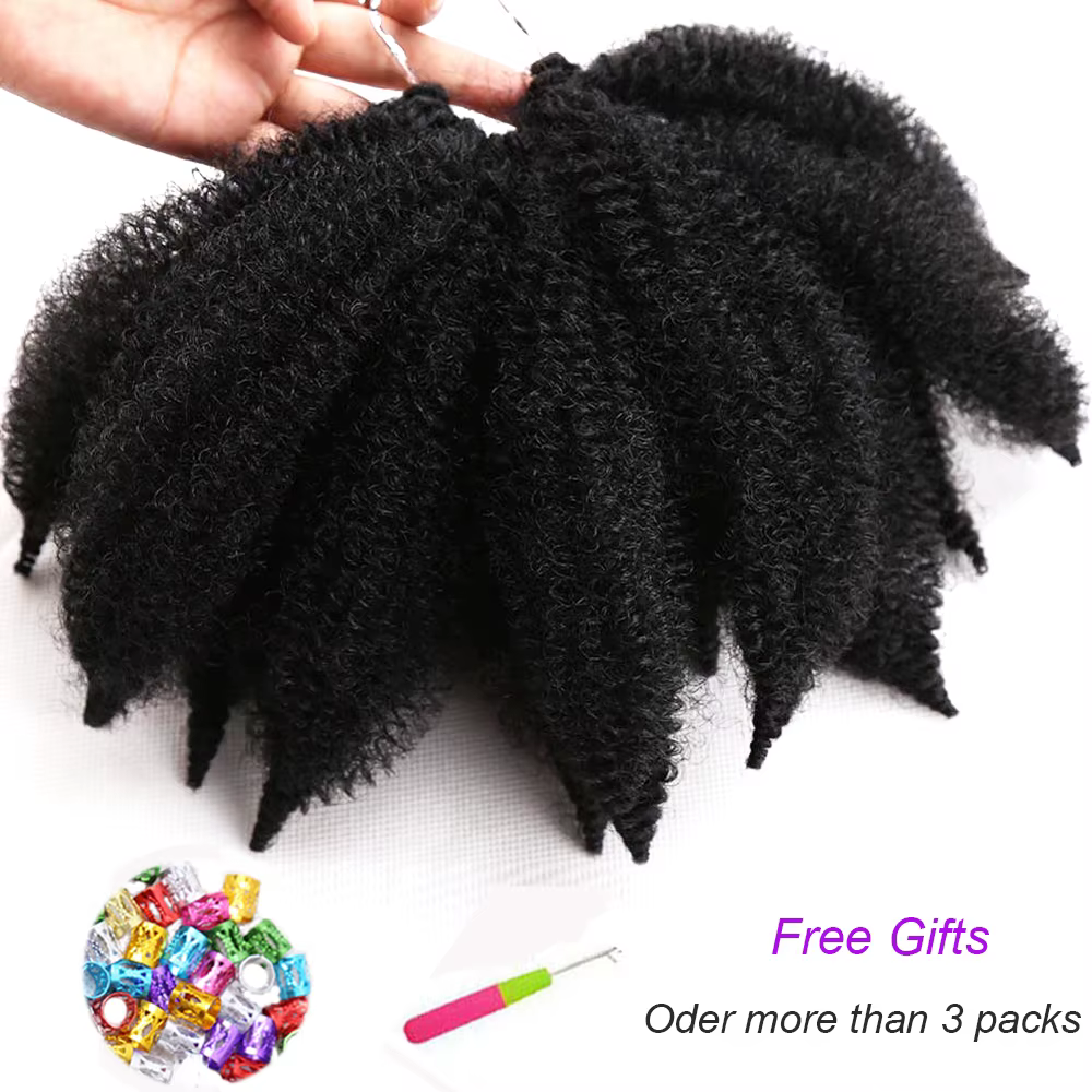 Marley tresses cheveux synthétiques 8 pouces doux Afro crépus torsion Crochet tresse Extensions
