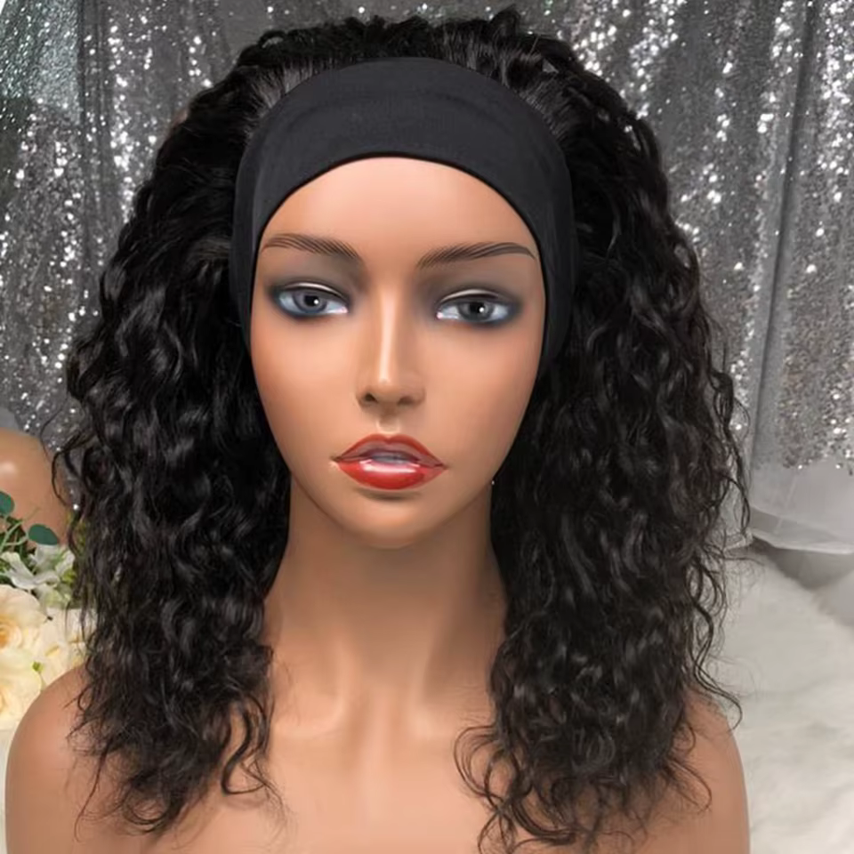 Bandeau vague d'eau perruque de cheveux humains