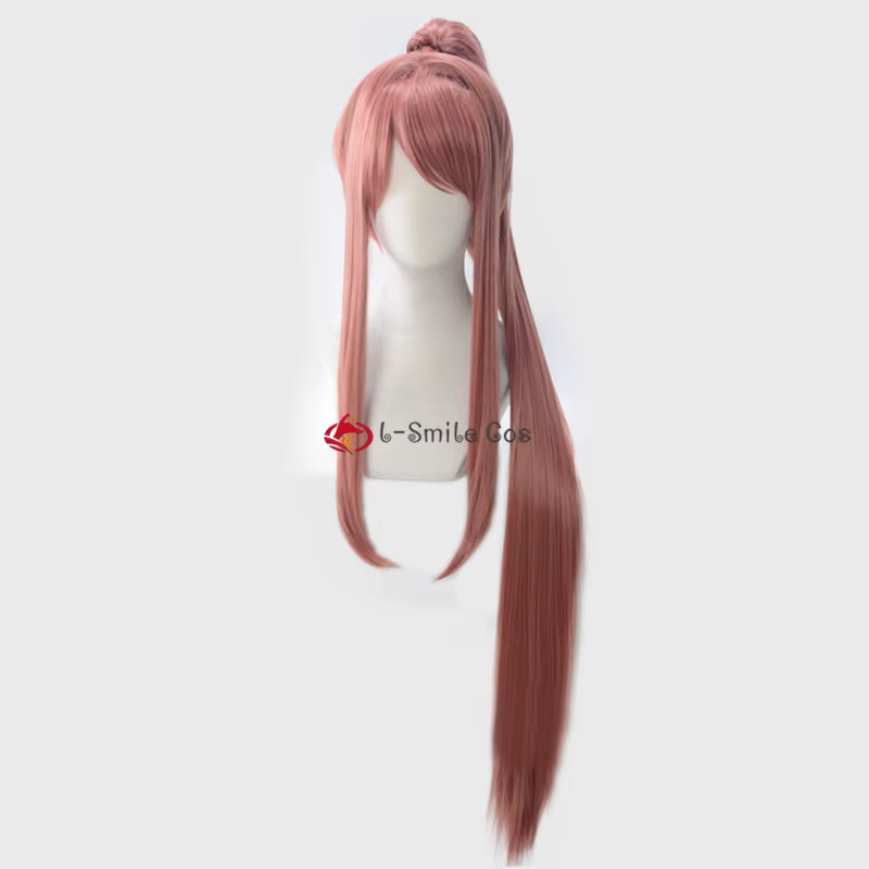 Monika-Perruque Cosplay DDLC avec Queue de Cheval Longue de 100cm