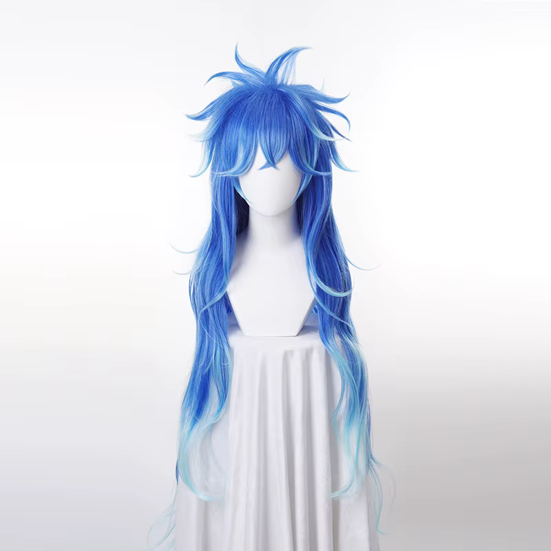 Idia Shroud perruque Cosplay Hercules Hades cheveux synthétiques Halloween hommes femmes unisexe jeu de rôle mixte bleu longue perruque + bonnet de perruque
