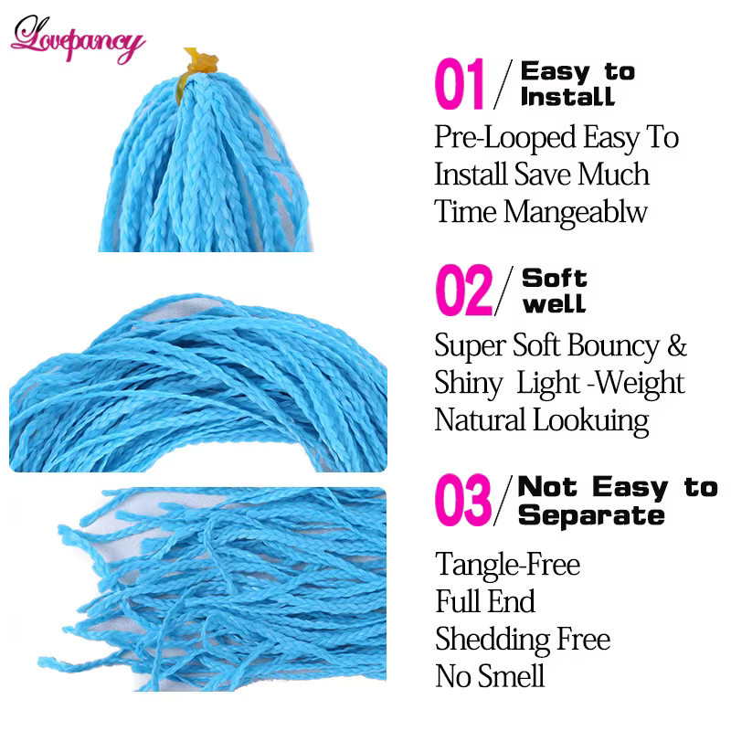Zizi-Tresses Synthétiques au Crochet pour Femme