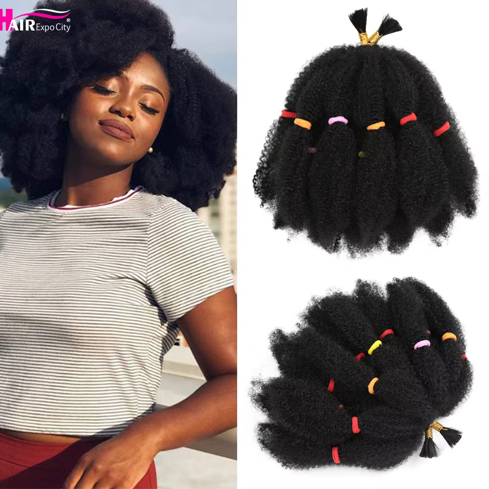 Tresses synthétiques Afro courtes crépues au Crochet