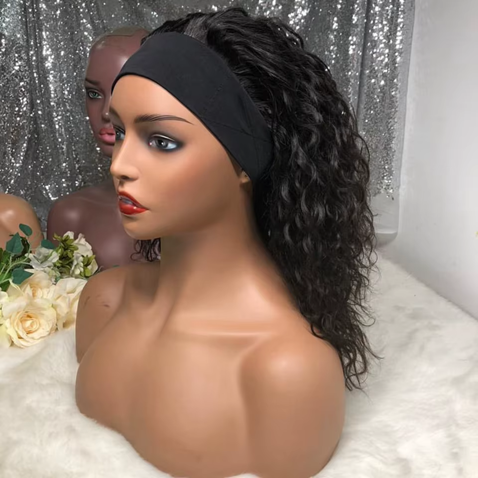 Bandeau vague d'eau perruque de cheveux humains
