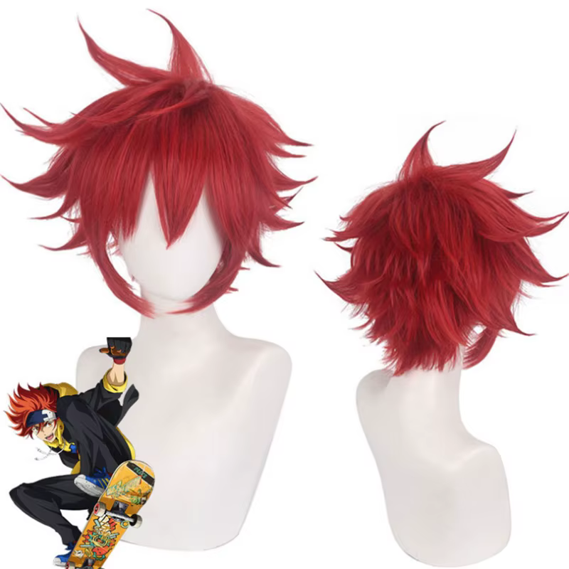 MIYA-Perruque de Cosplay Synthétique Courte Noire Alberen Ya, Anime SK8 Extron, 35cm