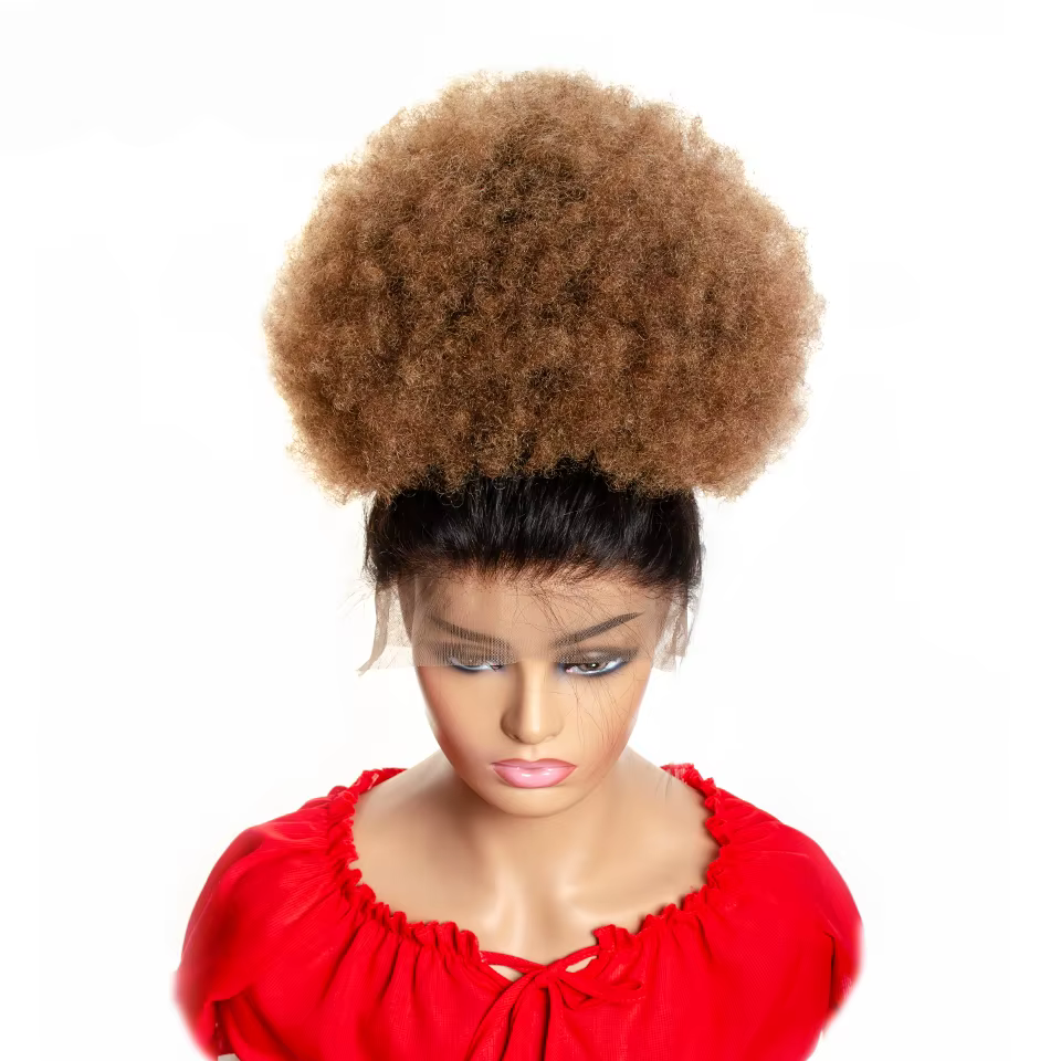 Afro crépus bouclés cordon queue de cheval pince à cheveux humains dans les Extensions