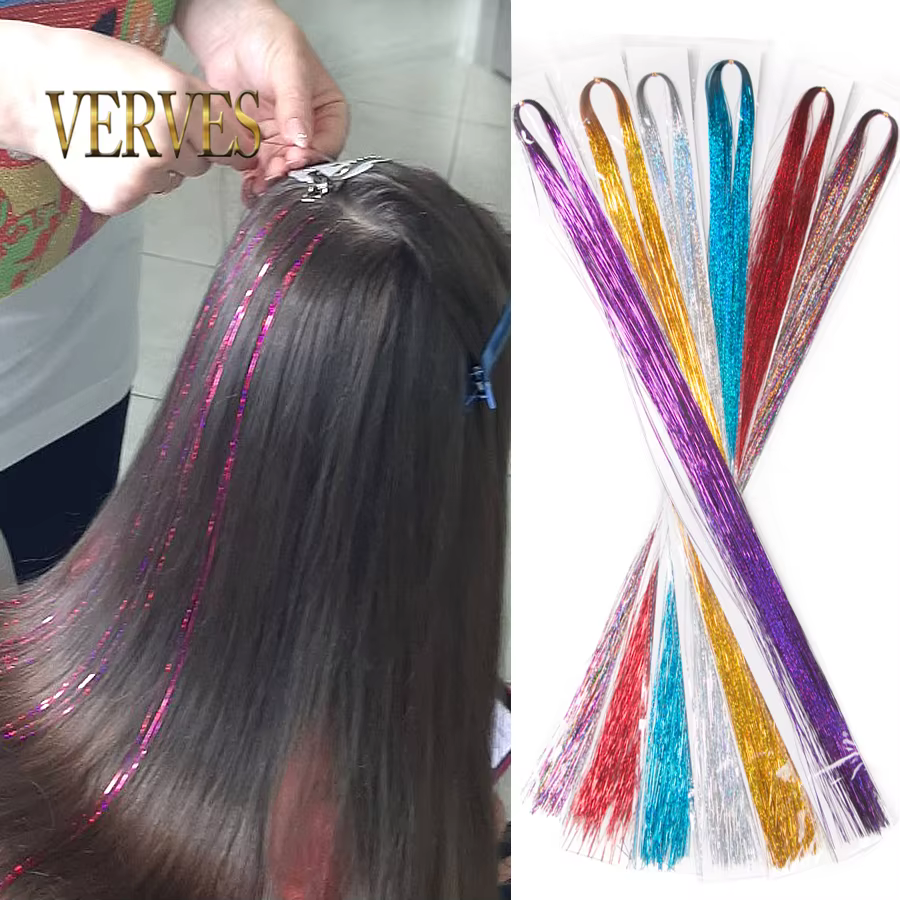 Extensions de cheveux en soie arc-en-ciel pour femme