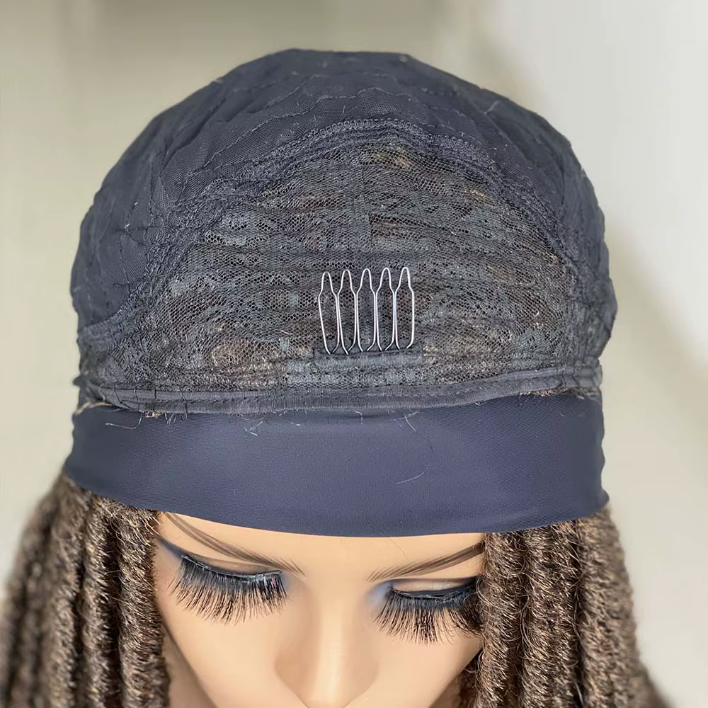 Perruque de Cosplay Dreadlock synthétique, bandeau tressé au Crochet, résistant à la chaleur, perruques de couleur noire pour femmes/hommes noirs au quotidien