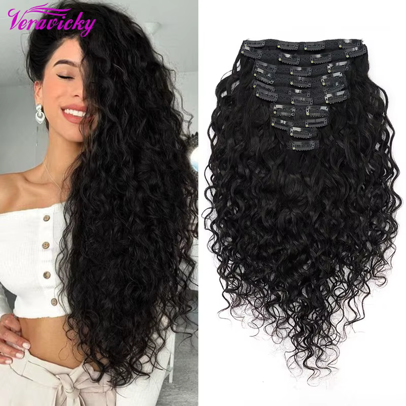 Veravicky-Extensions de Cheveux Naturels Européens Remy Ondulés à réinitialisation