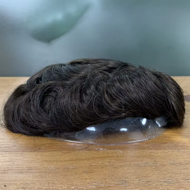 Perruque Naturelle Ondulée Indienne pour Homme