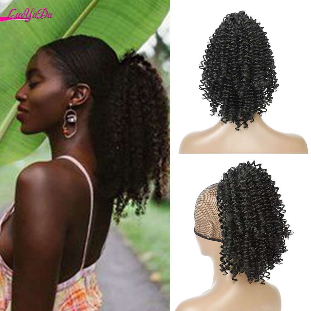 Afro Kinky Curly Ponytail Hair Extensions Trawstring
