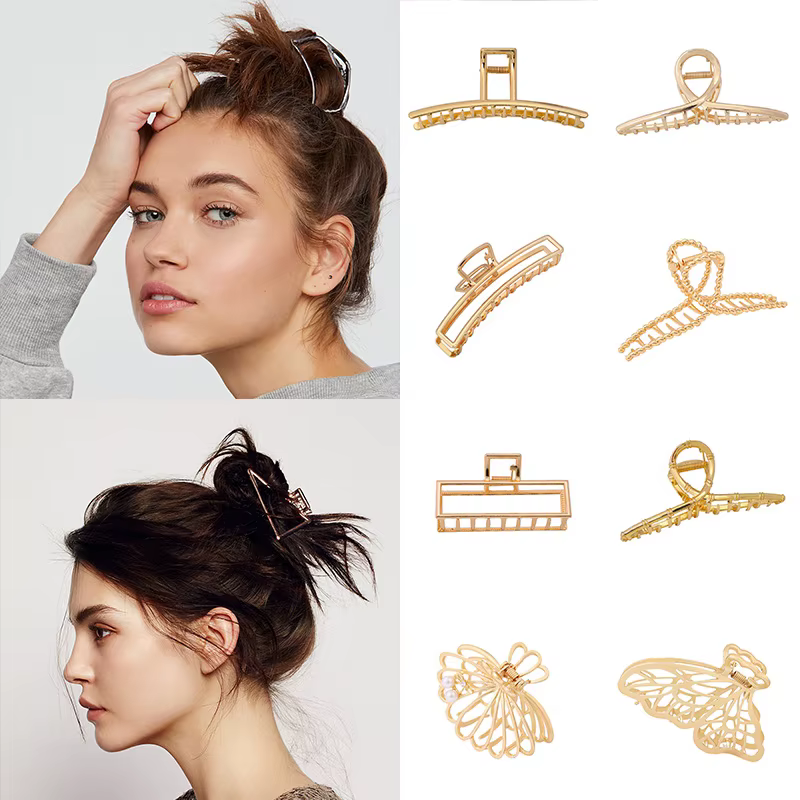 Pinces à cheveux crabe en métal pour femmes