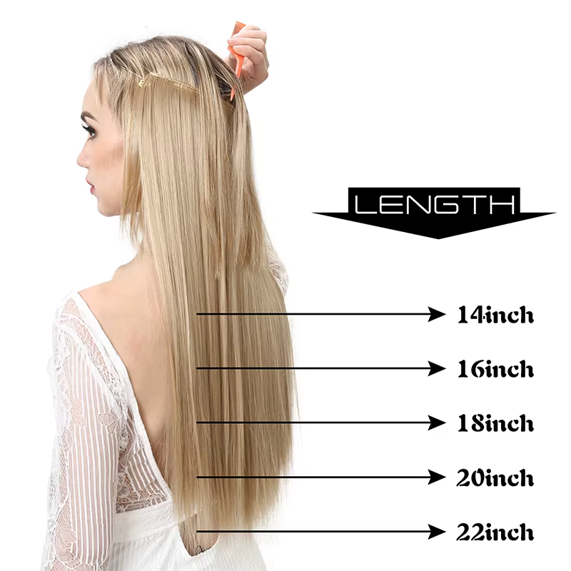 SARLA synthétique sans pince Extension de cheveux Ombre naturel faux postiche longue droite