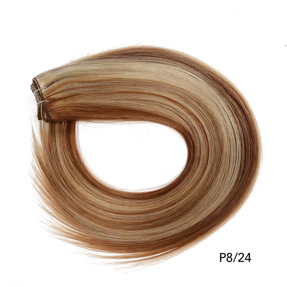 Trame de cheveux humains droite paquets européens Remy Extension