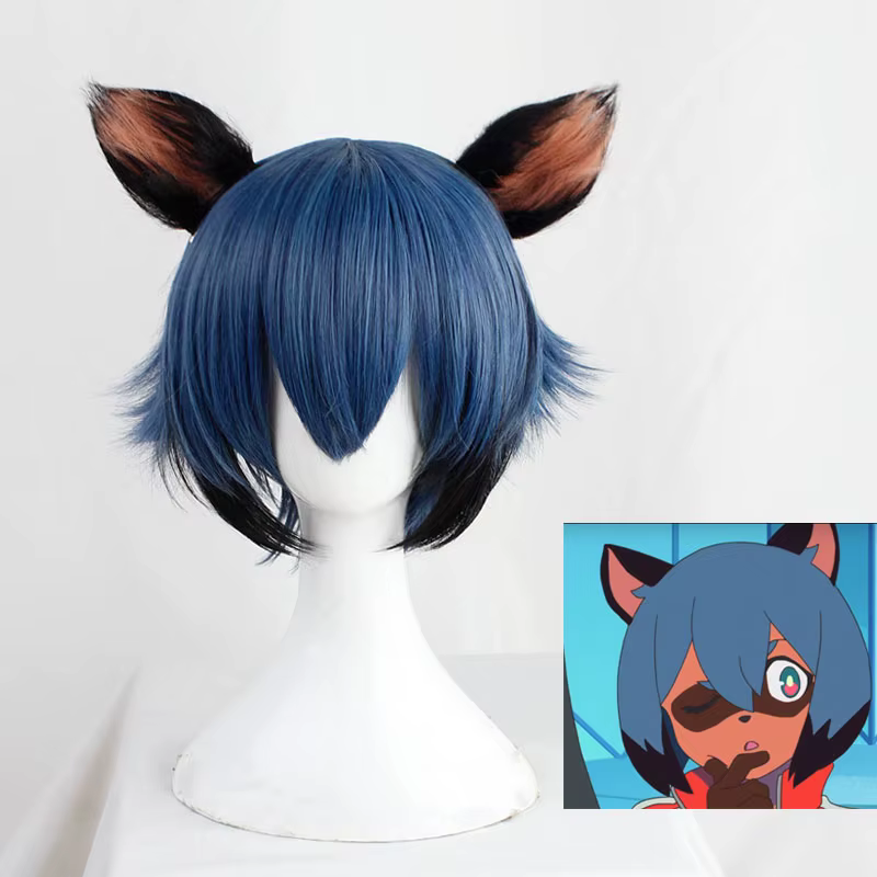 BNA – perruque de Cosplay synthétique bleue