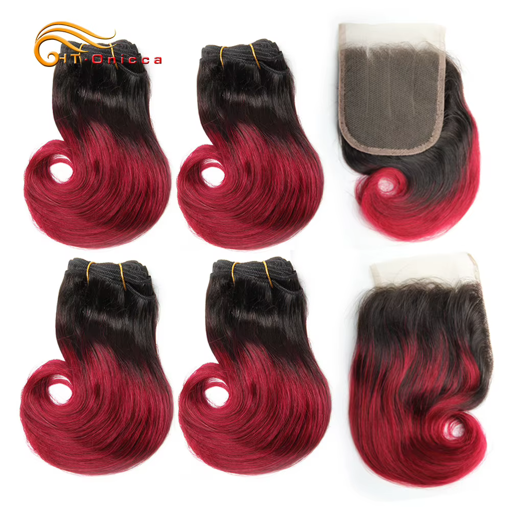 Mèches doubles de cheveux avec fermeture