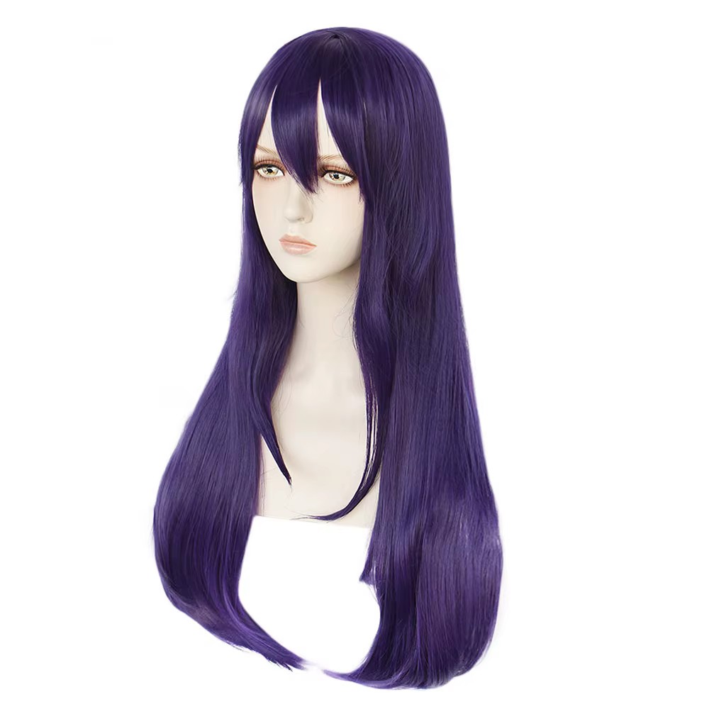 DDLC-Doki Doki Club Yuri Cosplay Perruque Violette, Long Degré de Chaleur, Cheveux Synthétiques, ixPy Play Perruques + Bonnet de Perruque